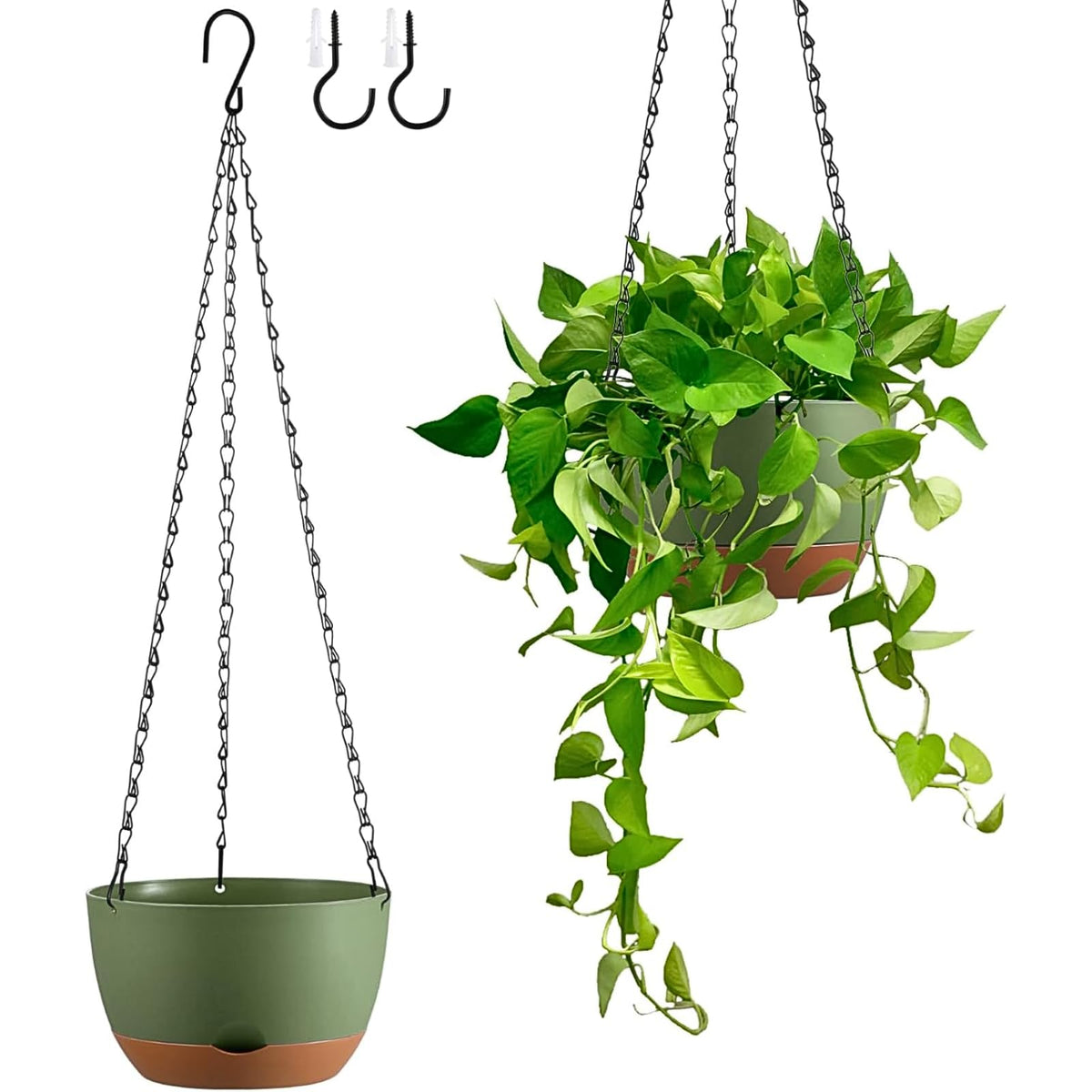 Kvetto hanging planter for outdoor use with color blocking design and stable mounting.