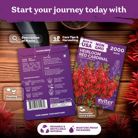 KVITER 2000 Red Cardinal Flower Seeds ready for garden planting.