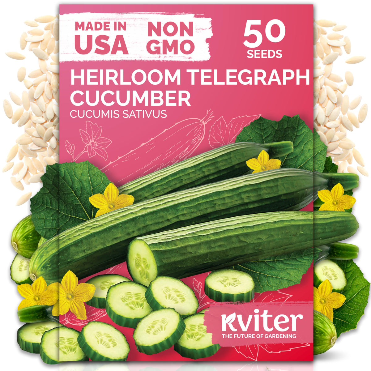 KVITER English Telegraph cucumber fruit 12-18 inches, ideal for crisp salads.