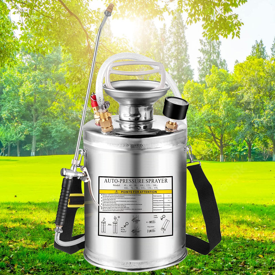 Kweetle 1Gal sprayer tank offers compact design for precise garden misting.
