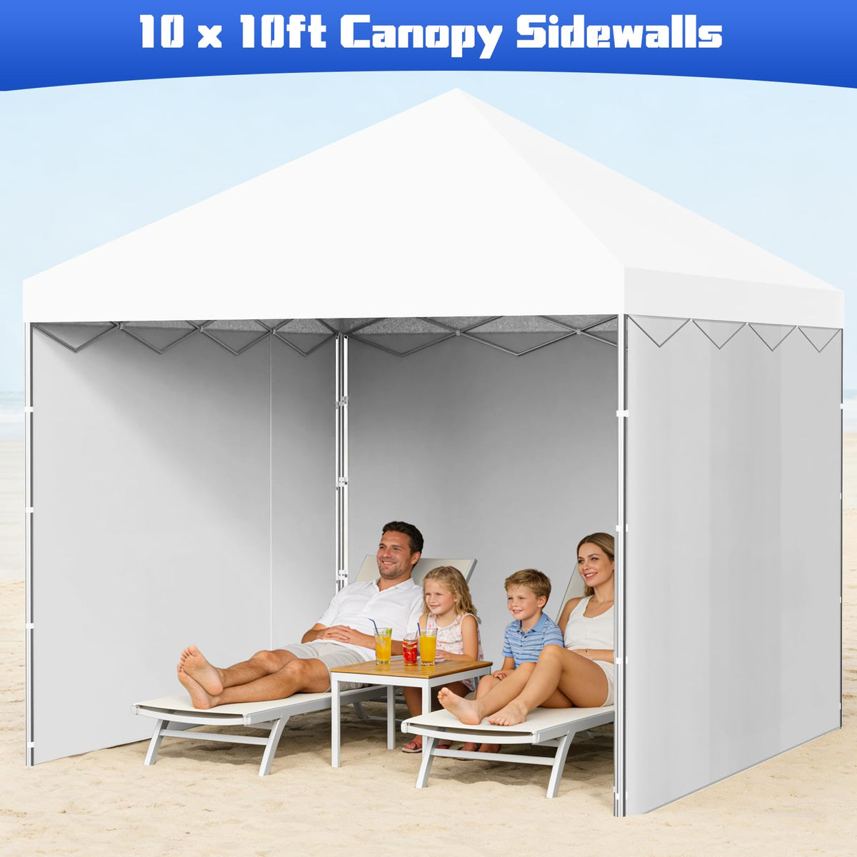 Kweetle 3-panel sidewalls setup for flexible canopy coverage.
