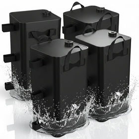 Kweetle canopy weights 4-pack secured around tent legs for stable setup