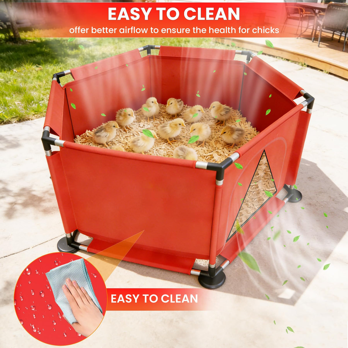 Kweetle Chicks Brooder Box sawdust bedding absorbs moisture efficiently