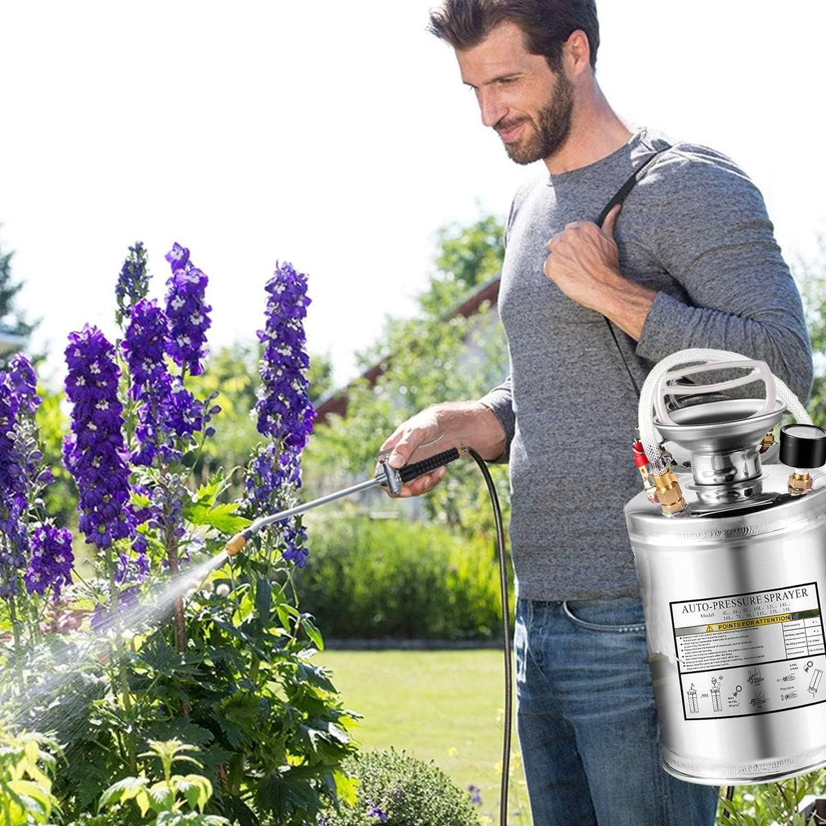 Kweetle multi-use sprayer ready for garden care, cleaning, and light commercial tasks.