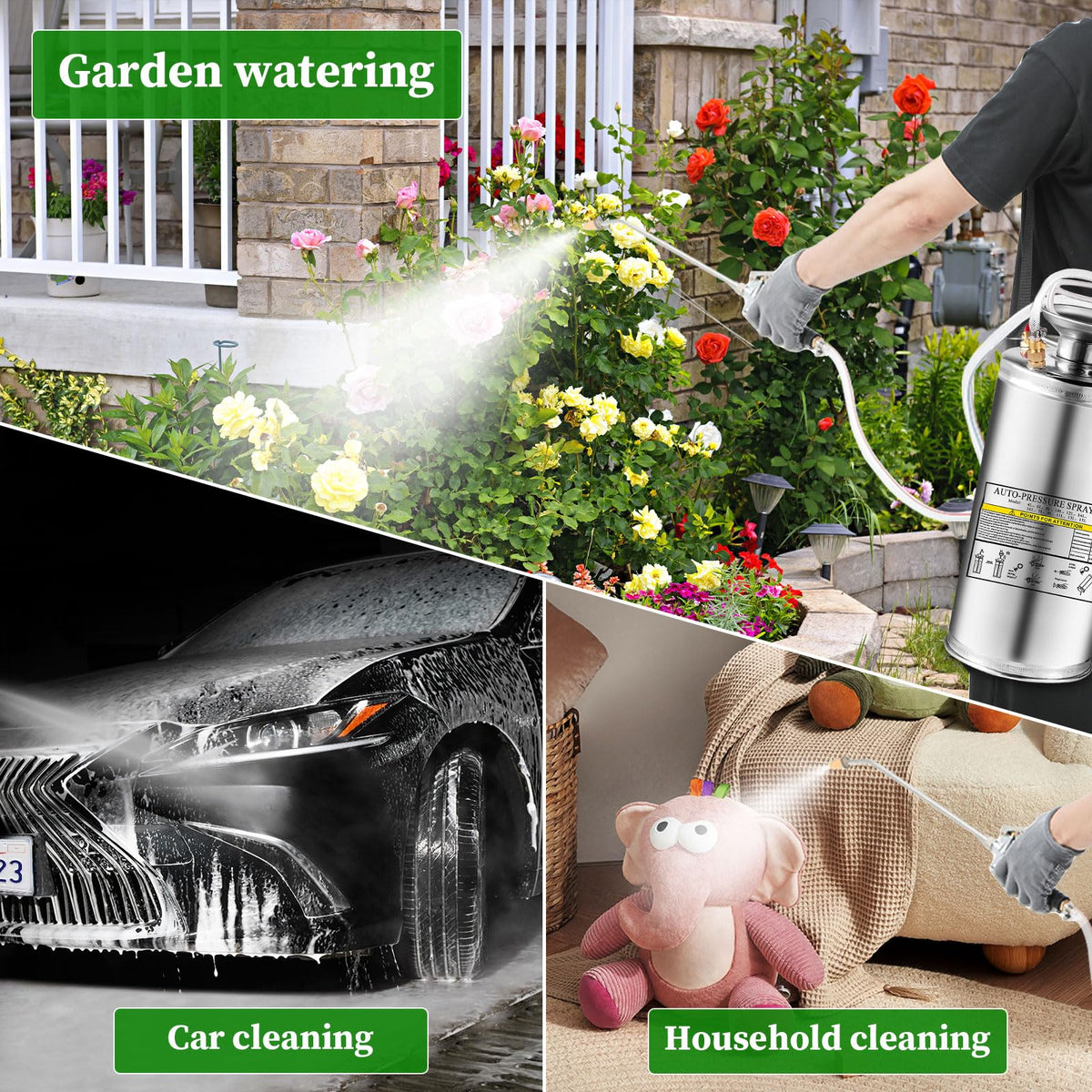 Kweetle handheld sprayer supports easy garden tasks without an extension cord.