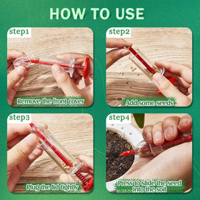 Kwevos seed dispensing set in action during garden tasks