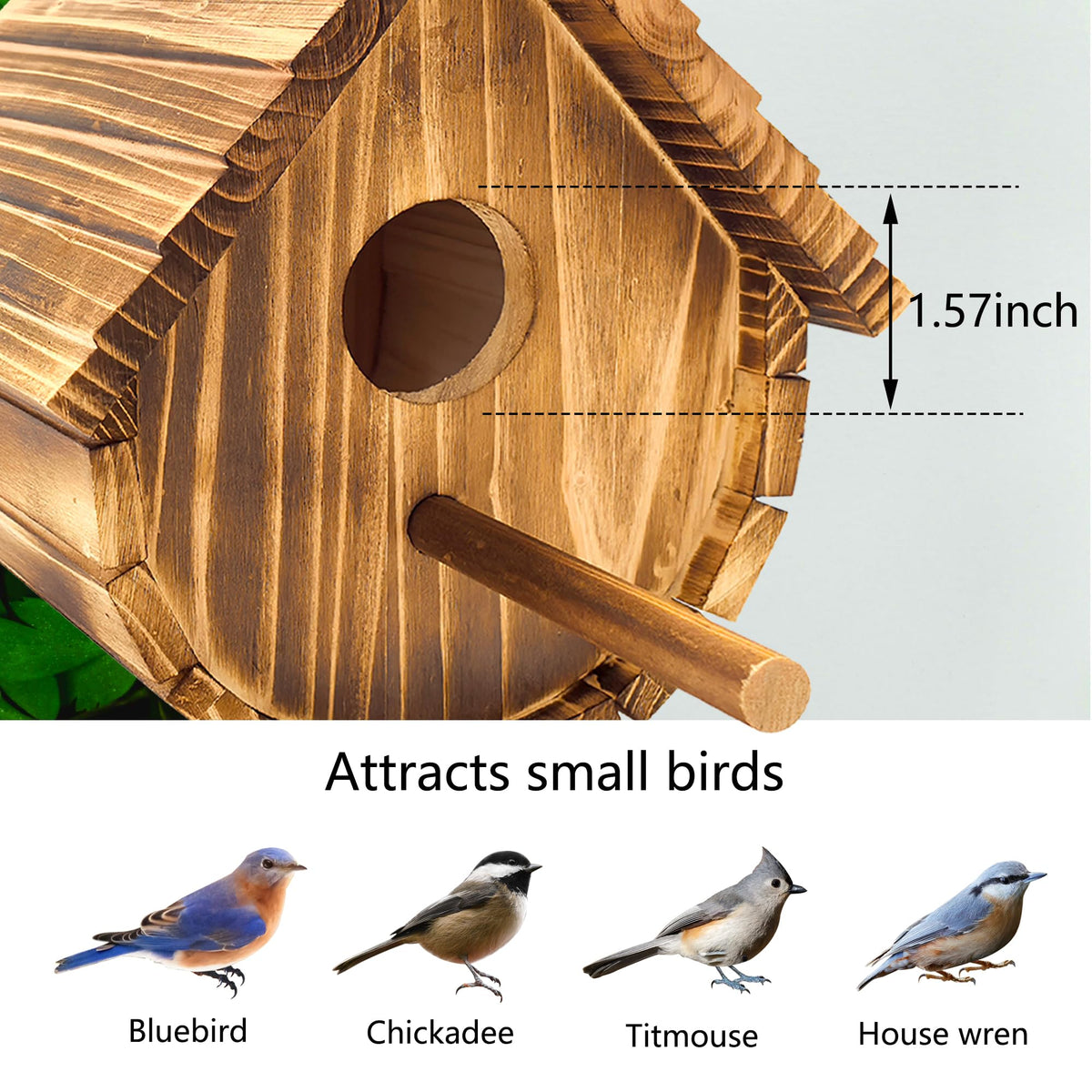 KWISAMR bluebird bird house, durable wood for outdoor décor