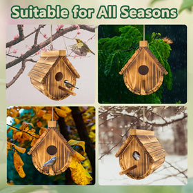 KWISAMR handmade bird house for deck or patio