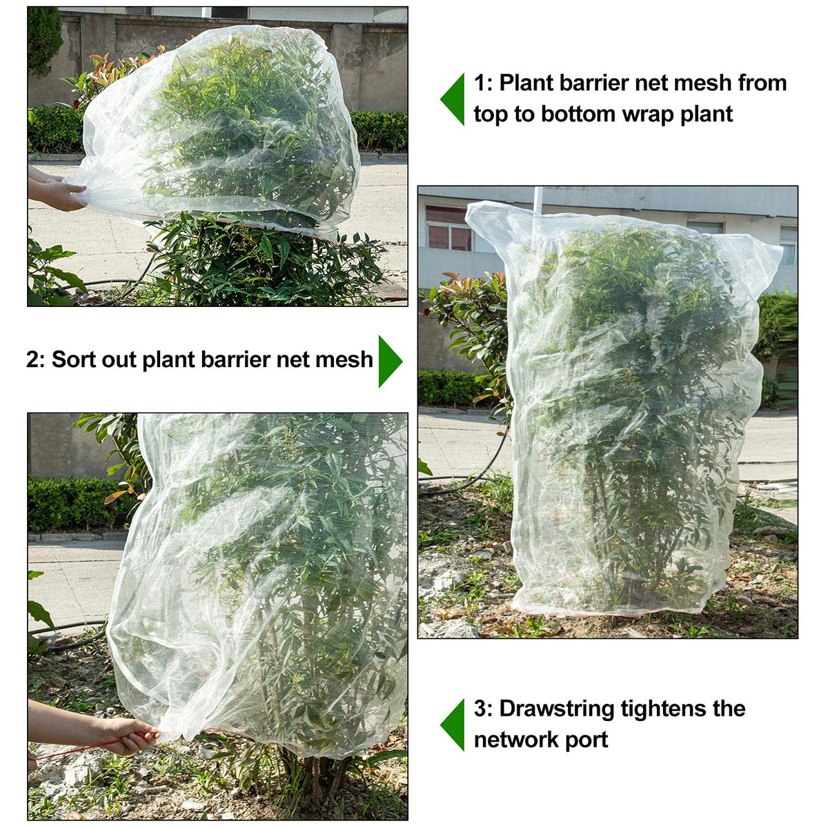 KXCOFTXI easy-slip-on garden netting demonstrated during setup
