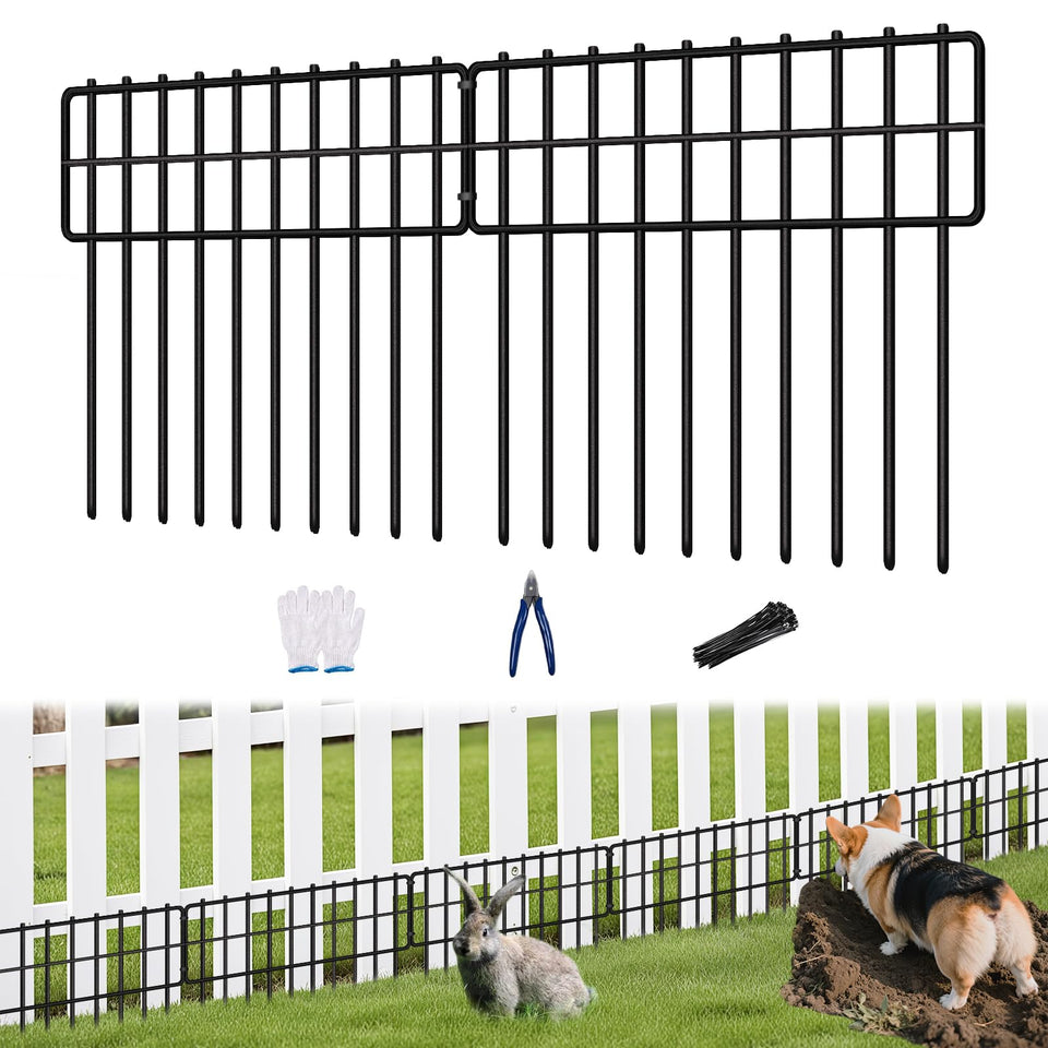 KYATE garden fence panels form a 20 ft no-dig barrier to protect borders.