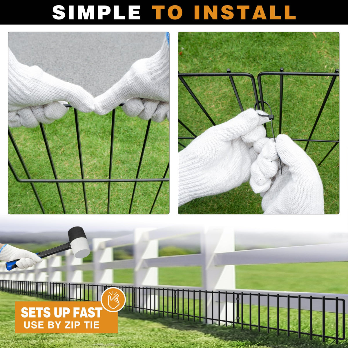 Included gloves and cutters streamline installation for DIY setup