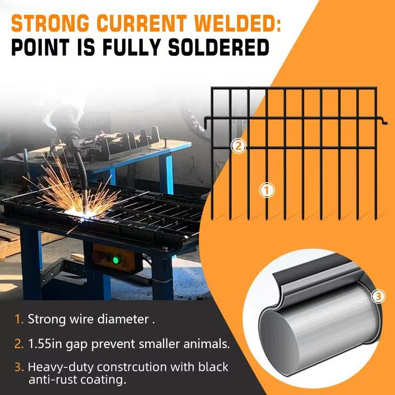 KYATE fence with anti-rust coating withstands outdoor weather