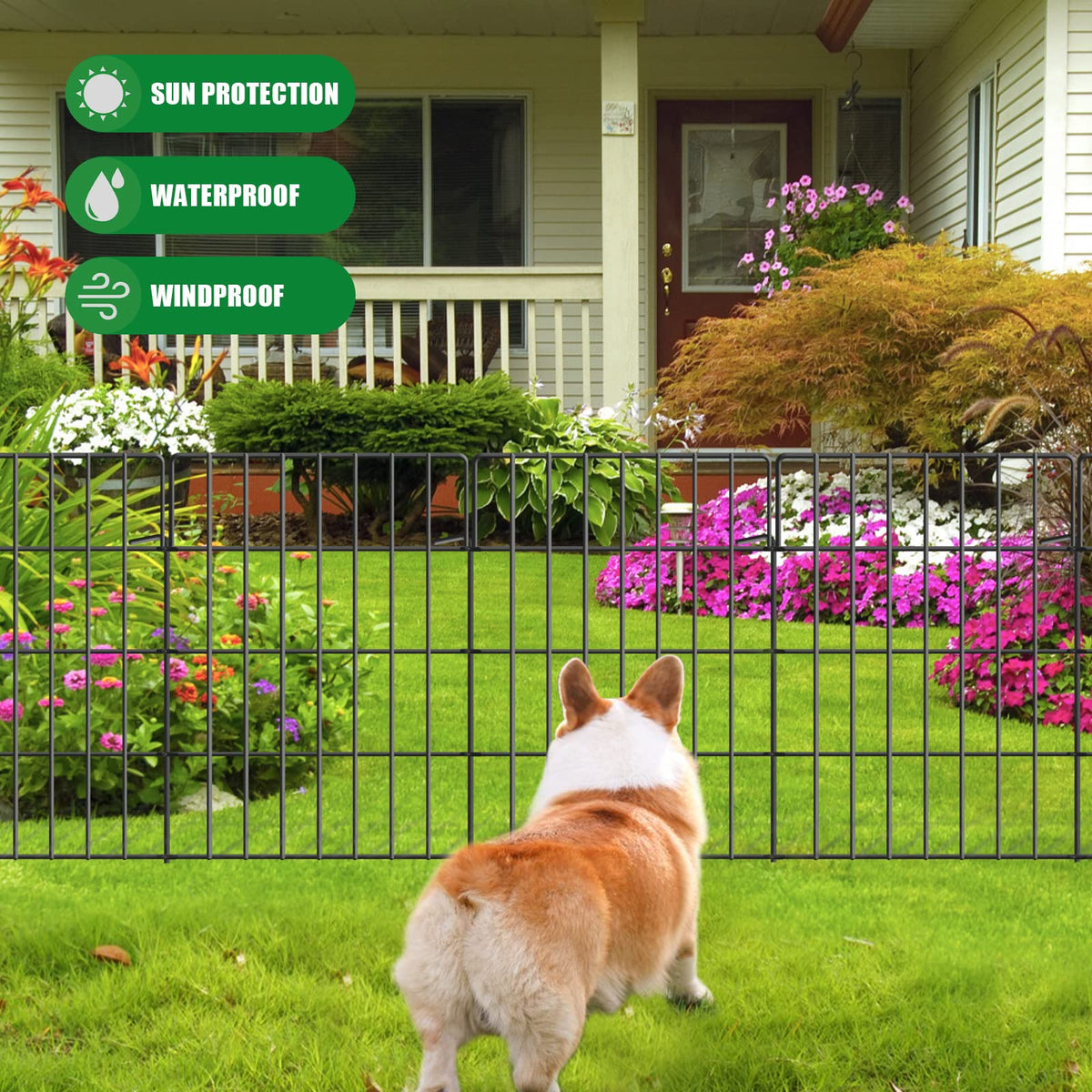 KYATE outdoor dog border fence suits small to medium pets.