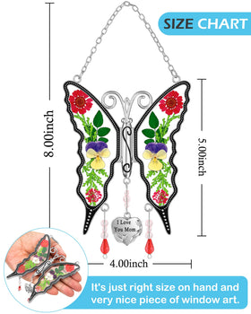 Versatile butterfly suncatcher suitable for indoor and outdoor spaces.