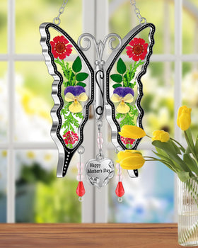 KY&BOSAM large butterfly suncatcher fits windows or walls
