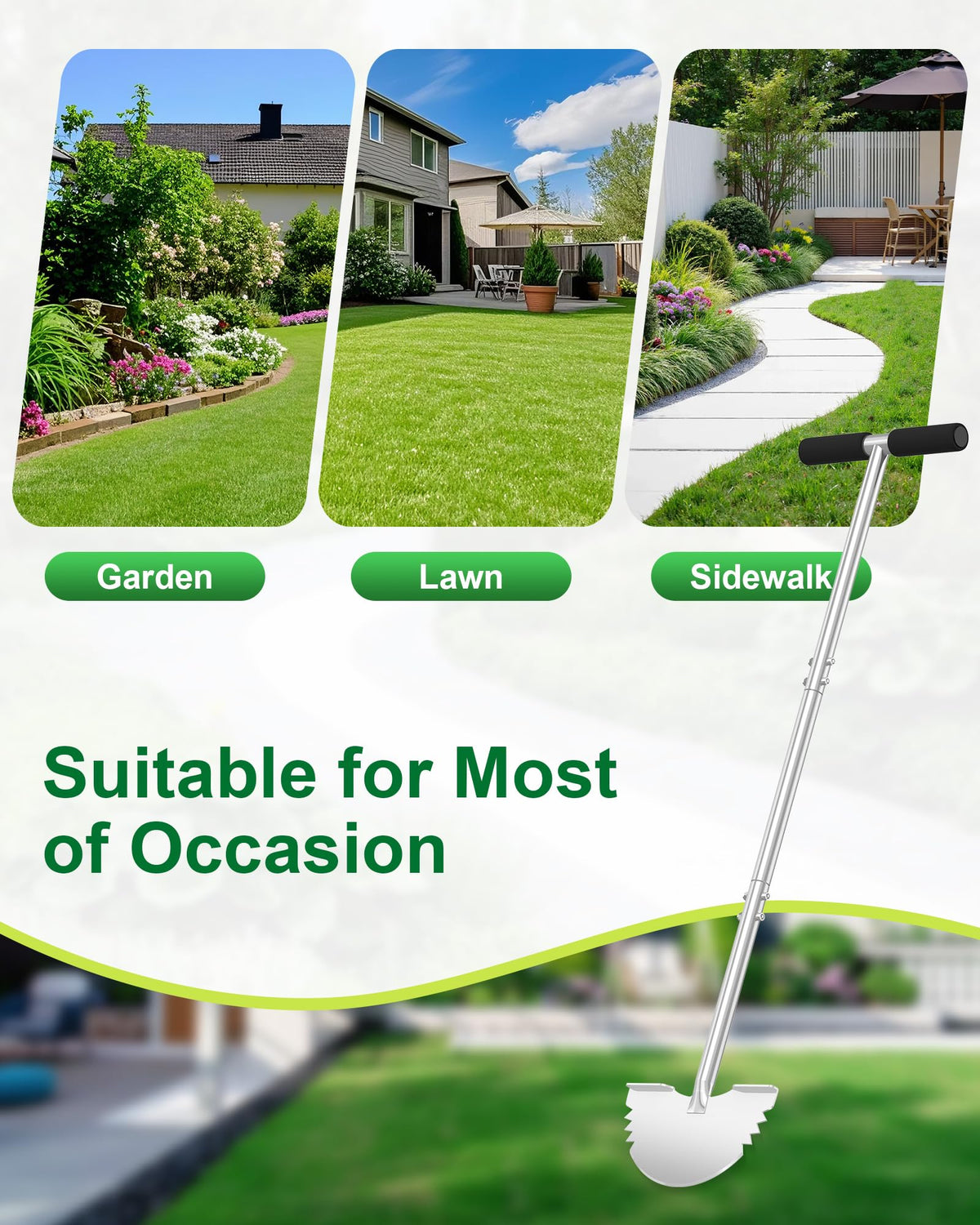 KYEEN-TOOLS all-terrain edger suits lawns, pathways, and beds.