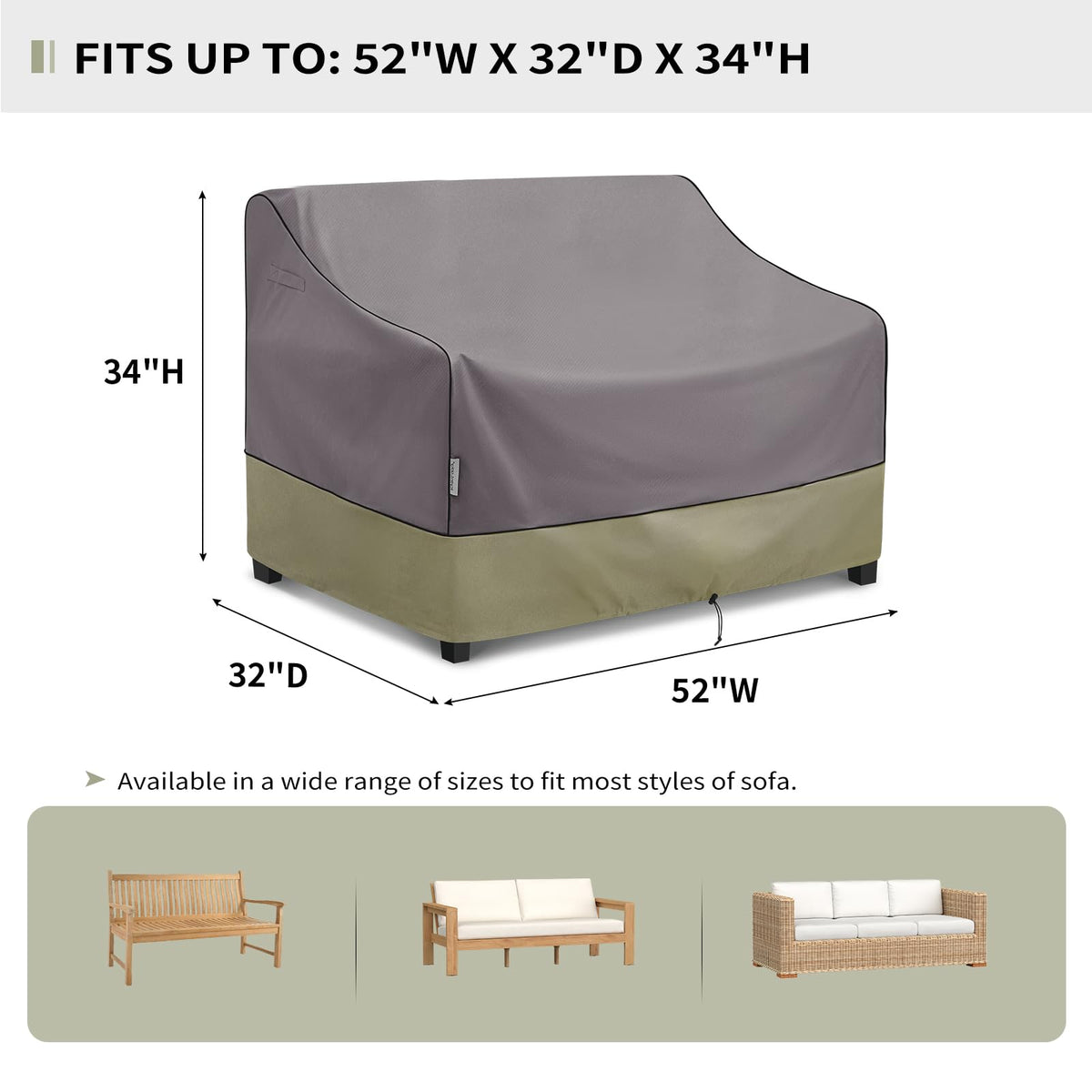 KylinLucky waterproof sofa cover helps keep rain and debris off cushions.