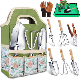 Kynup 9-piece garden tools set for versatile gardening tasks and easy organization.