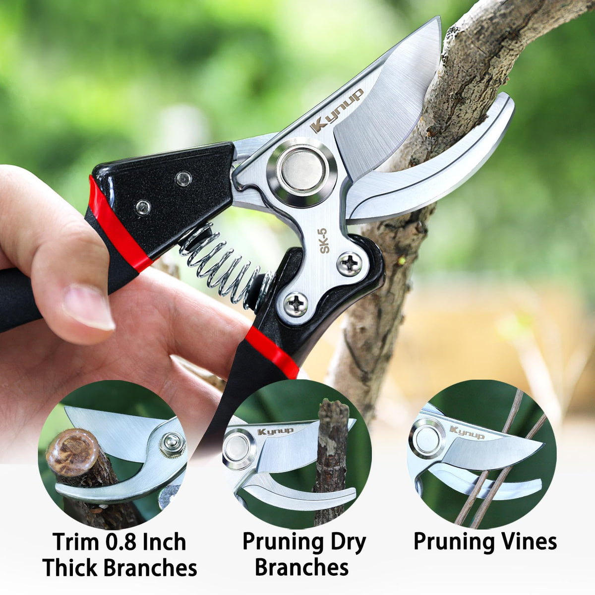 Kynup ergonomic pruning shears with arc handle reduce fatigue