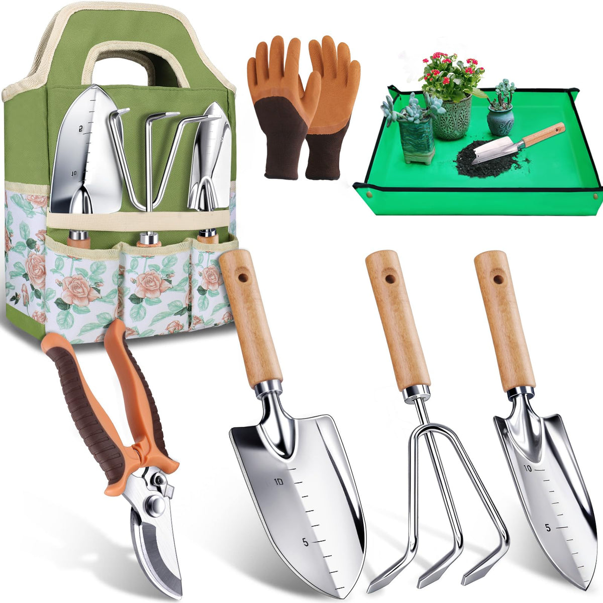 Kynup garden tools set trowel in use for precise planting