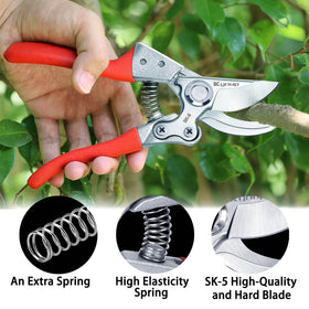 Kynup pruning shears aluminum handles are light yet sturdy.