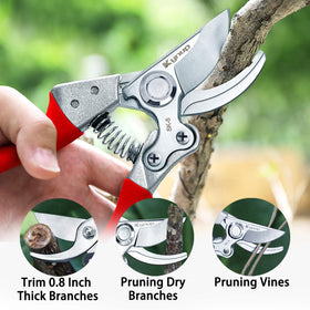 Kynup pruning shears with soft silicone grip prevents slipping.