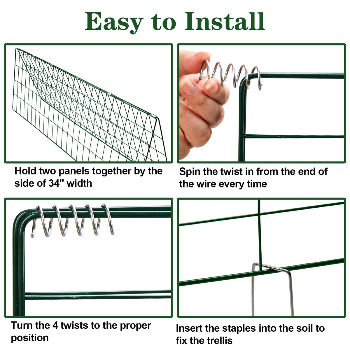 Sturdy green steel with powder coating for outdoors