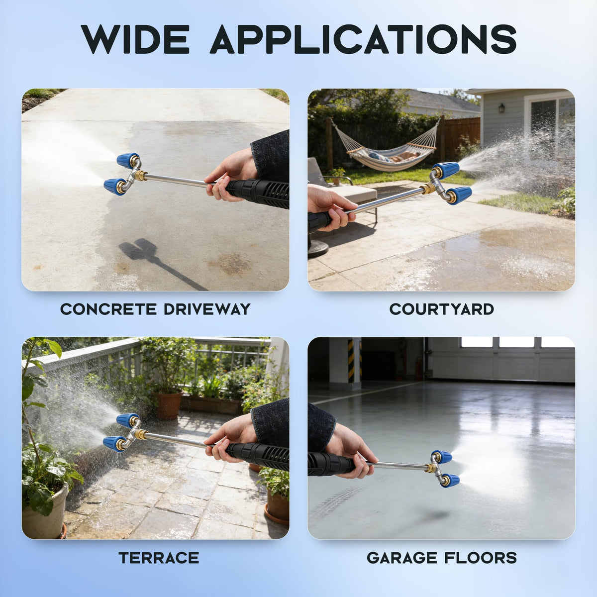 Kytvl Dual Turbo Nozzle ideal for concrete and driveway cleaning.