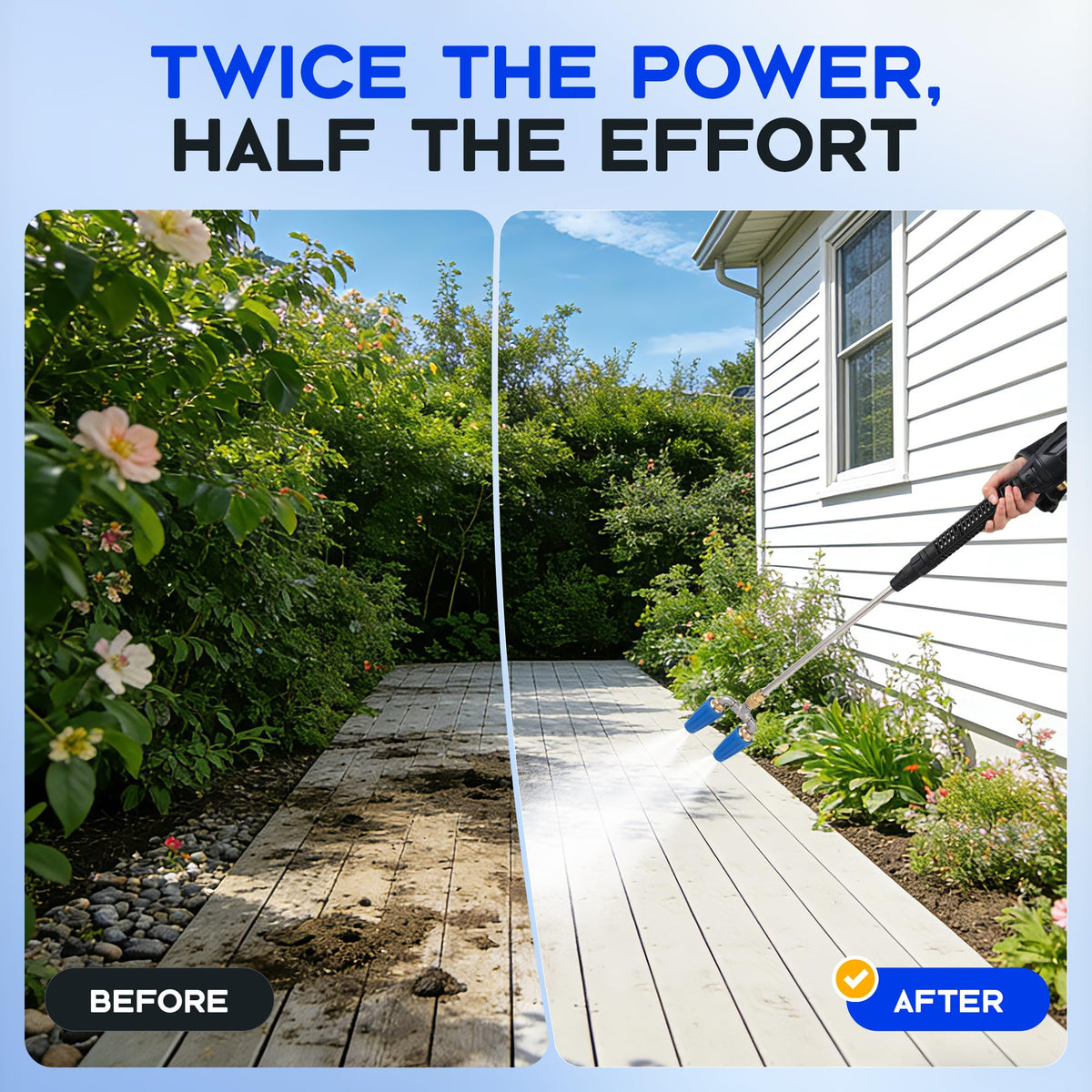 Kytvl Dual Turbo Nozzle rapid spin action provides even coverage on tough surfaces.