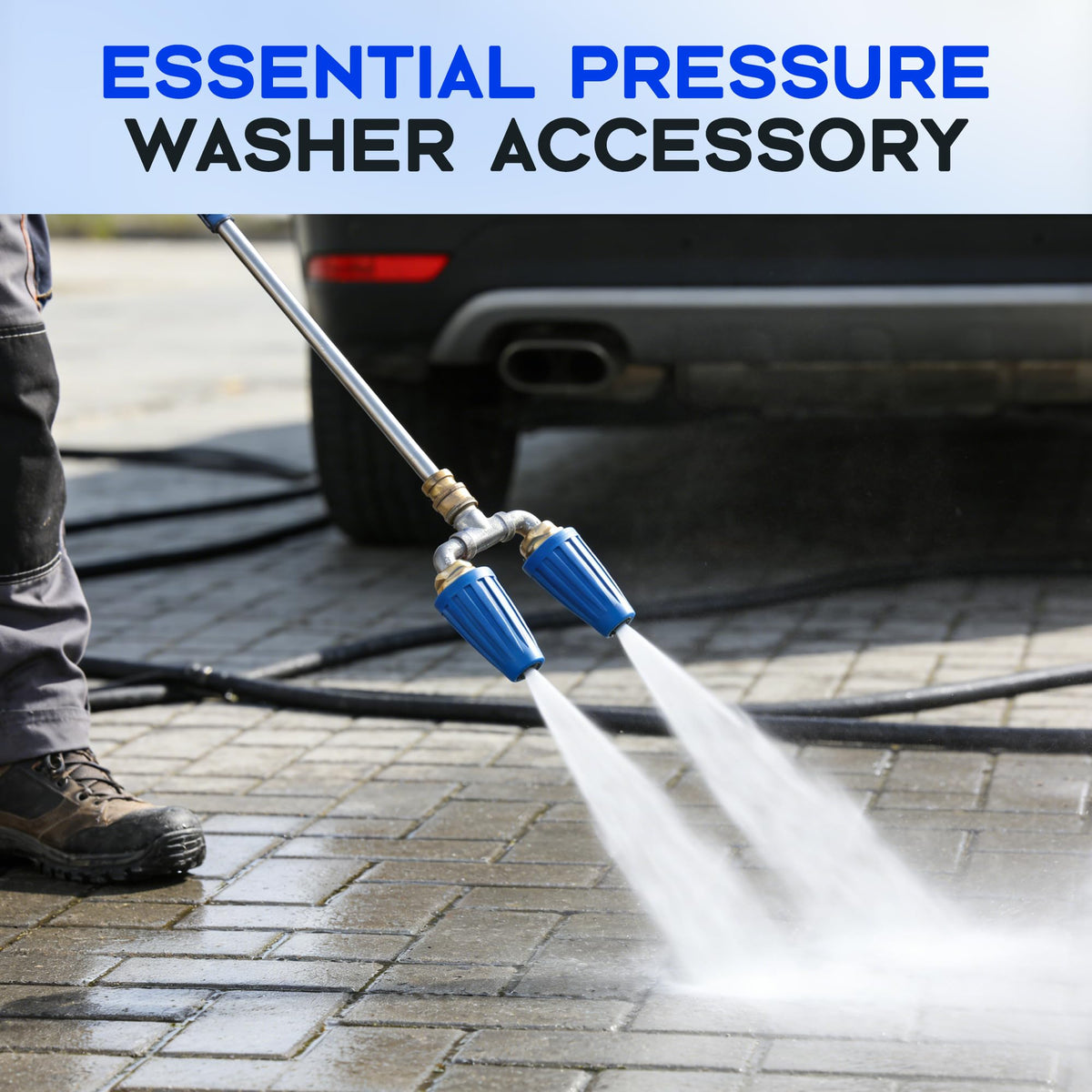 Kytvl Dual Turbo Nozzle universal fit works with most pressure washers.