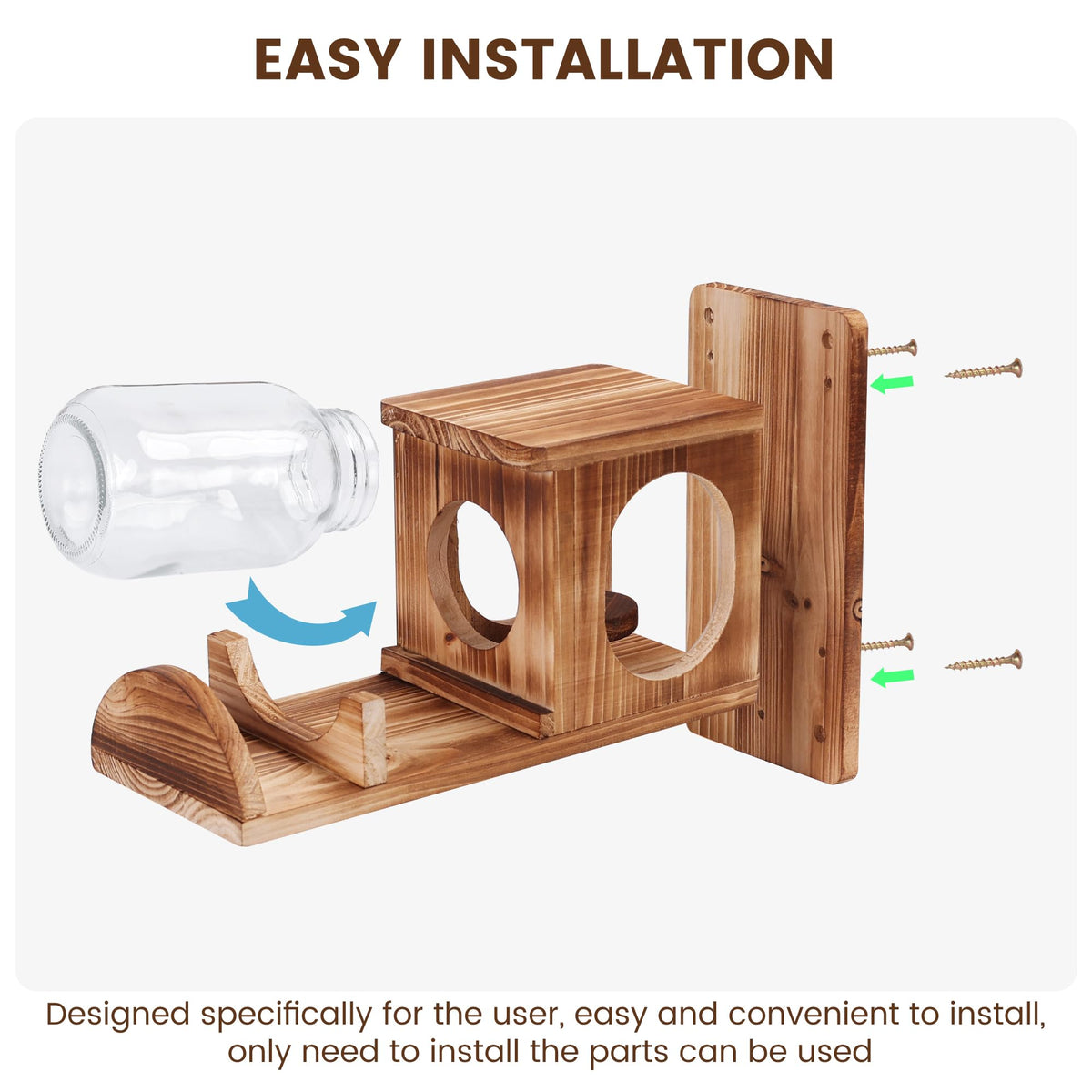 Kyuuhiku includes mounting hardware for quick, secure installation.