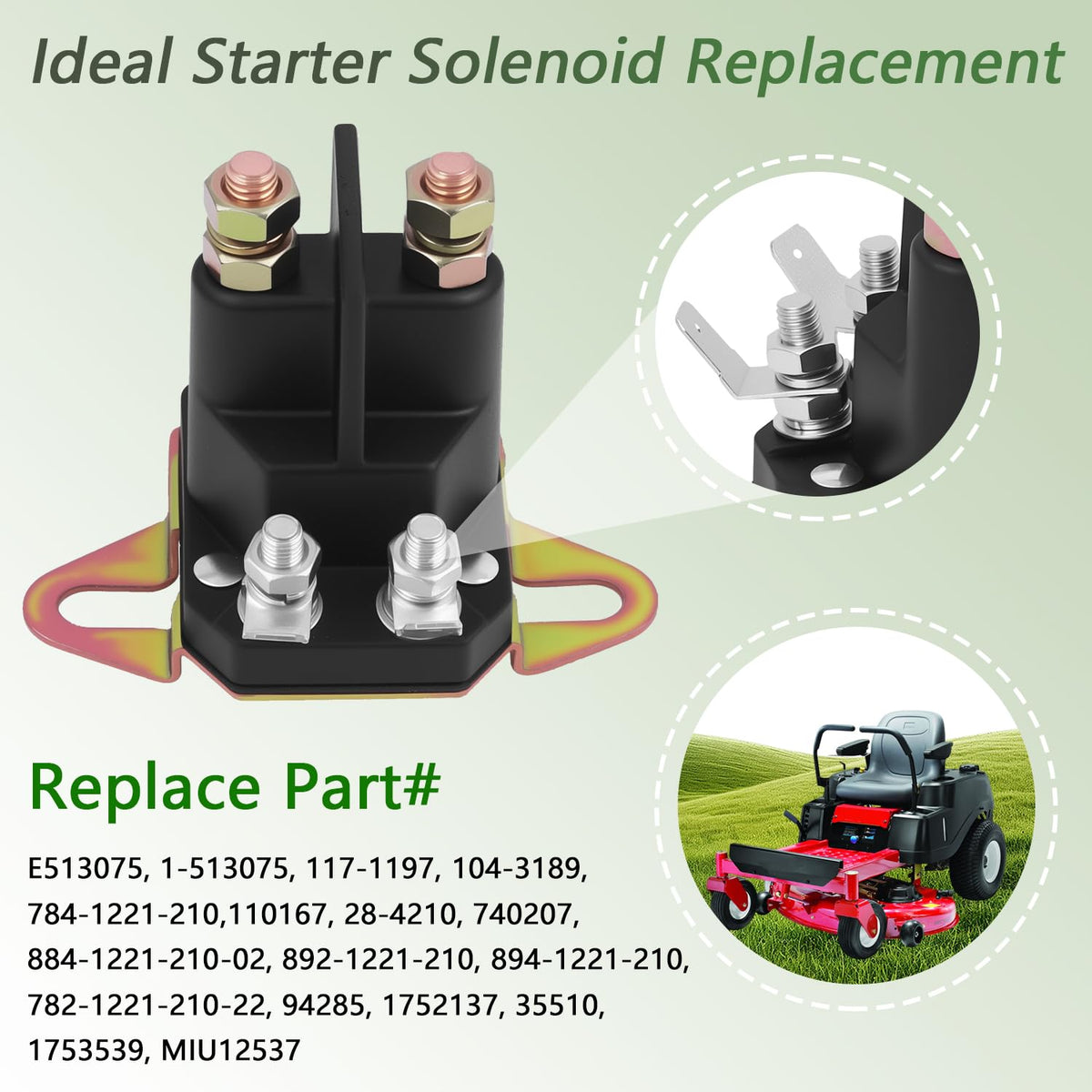 KZDAZ 117-1197 solenoid designed for easy installation on compatible mowers
