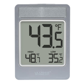 La Crosse 314-519 transparent LCD display for easy outdoor temperature viewing.