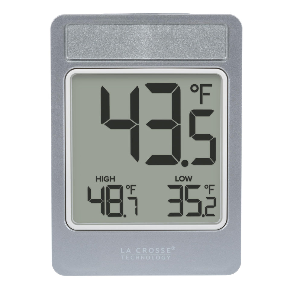 La Crosse 314-519 transparent LCD display for easy outdoor temperature viewing.