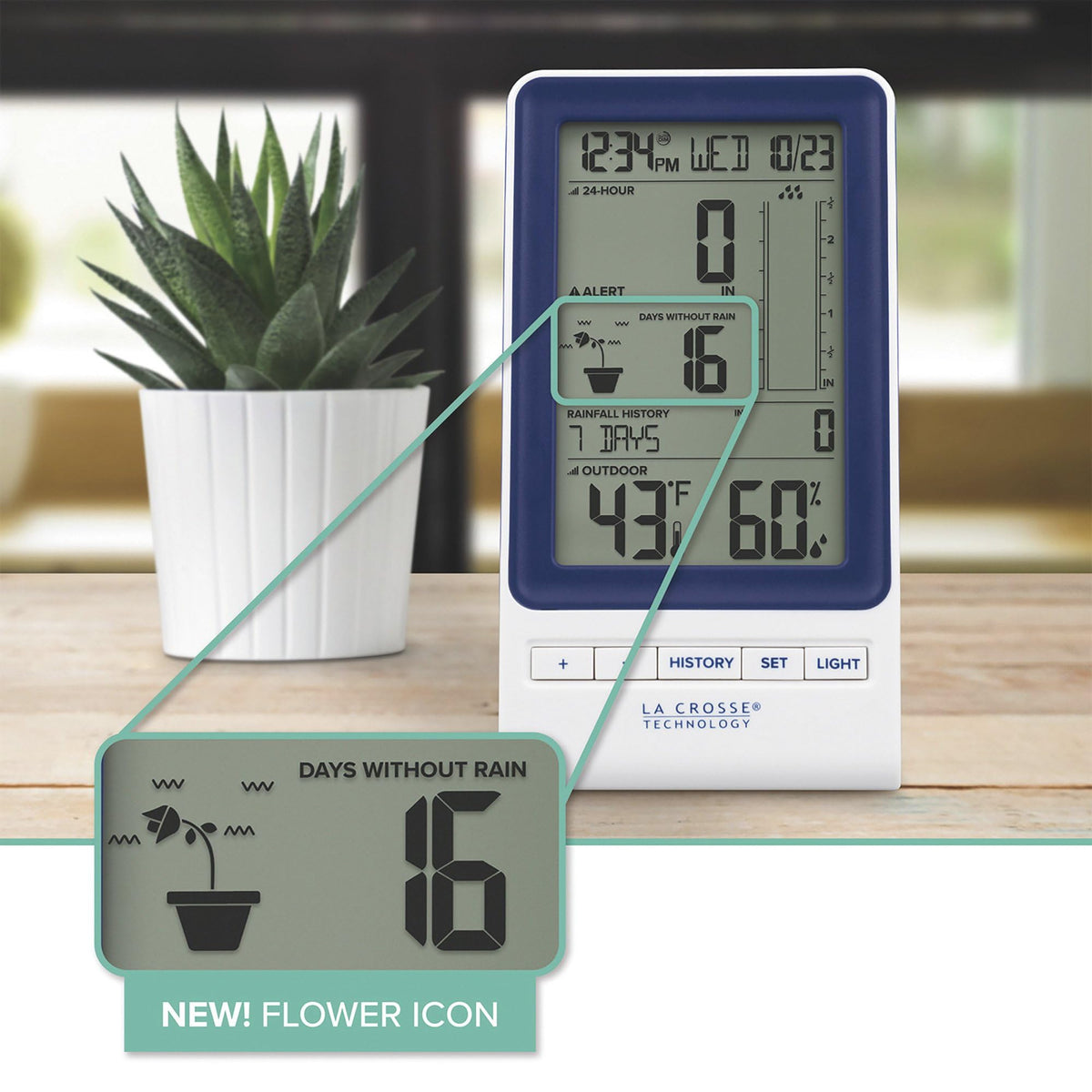 La Crosse 724-1415BL indoor outdoor temp and humidity display for home comfort