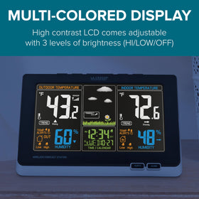 La Crosse backlit display with adjustable brightness for day or night viewing