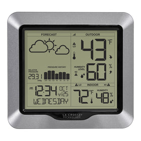 La Crosse Technology advanced weather station display for quick backyard readings.