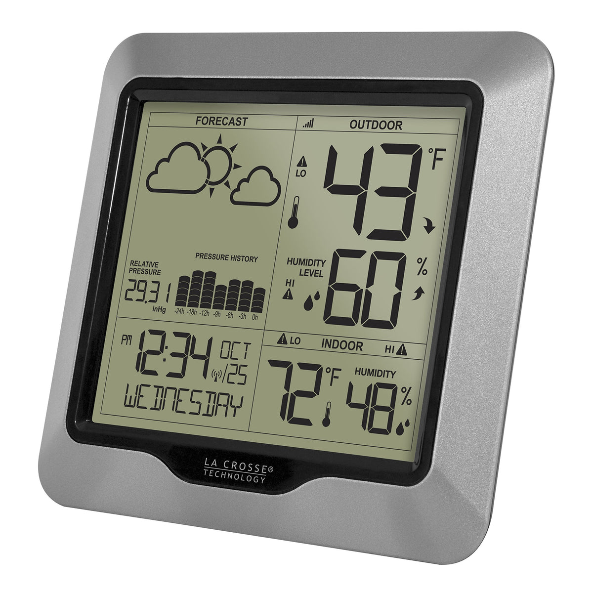TX141TH-BV2 wireless sensor monitors outdoor temperature and humidity.