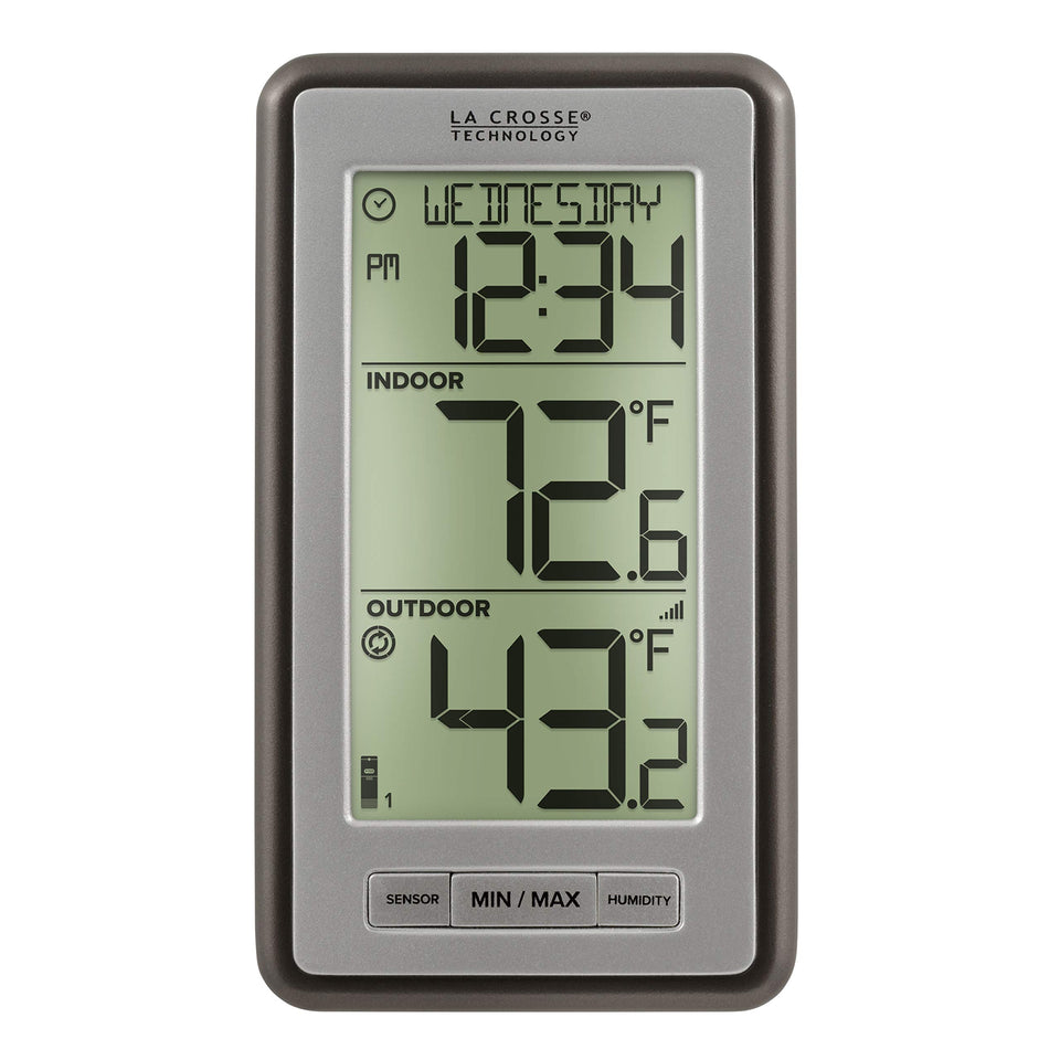 La Crosse WS-9160UV3 front display shows time and temperature clearly.
