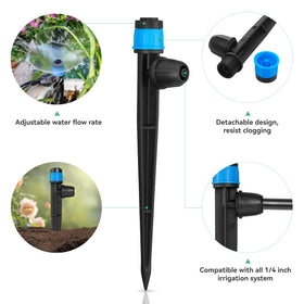 La Farah adjustable-cap for flow control and easy cleaning in garden irrigation.