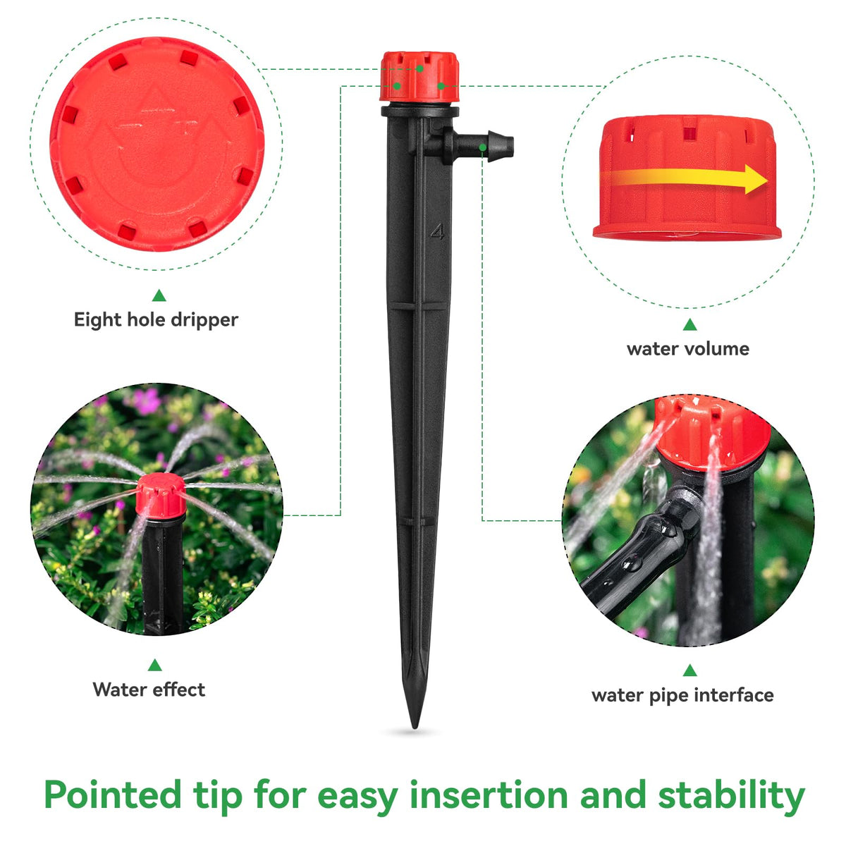 La Farah adjustable cap enables quick flow control and cleaning