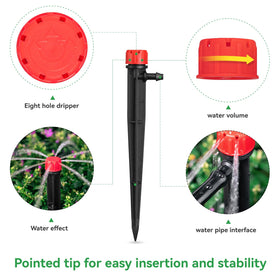 La Farah drip emitter with adjustable flow cap for customizable watering