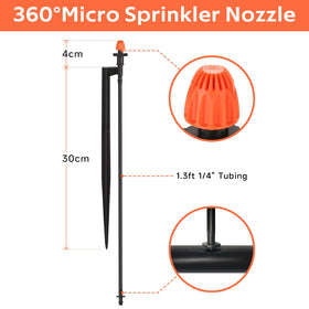 La Farah drip emitter on a 12-inch stake for stable placement