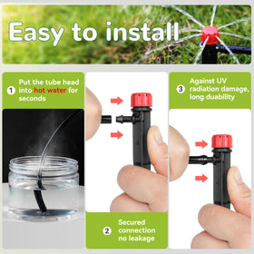 La Farah drip emitter stake shown for grow bags and pots.