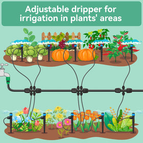 La Farah garden irrigation emitter system supports precise watering in pots and grow bags.