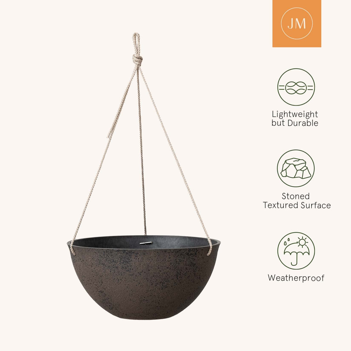 LA JOLIE MUSE planters feature concrete texture and durable, lightweight design