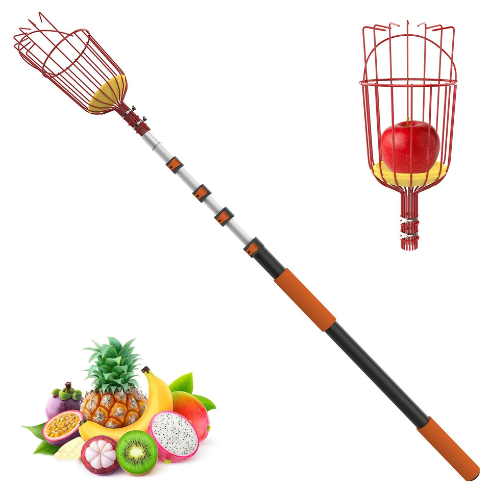LAANPOLE 26ft reach fruit picker pole extends to reach high branches safely.