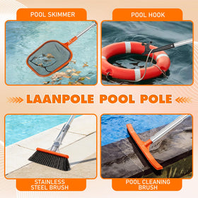 LAANPOLE universal fittings for 1-1/4 and 3/4 inch accessories on a single pole.
