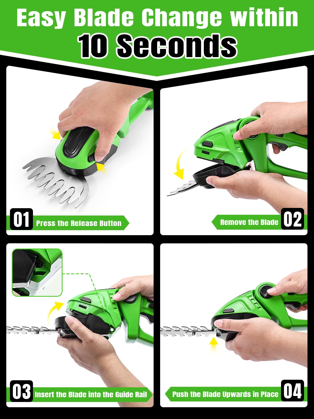 laapee adjustable blade head at 0-130 degrees for tight spaces