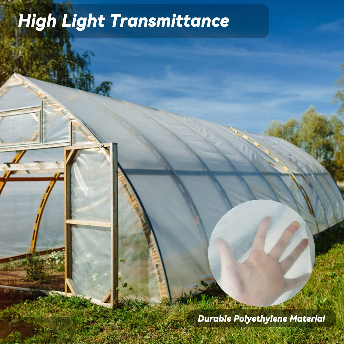 Laapee anti-fog coating provides clear visibility for interior greenhouse tasks.